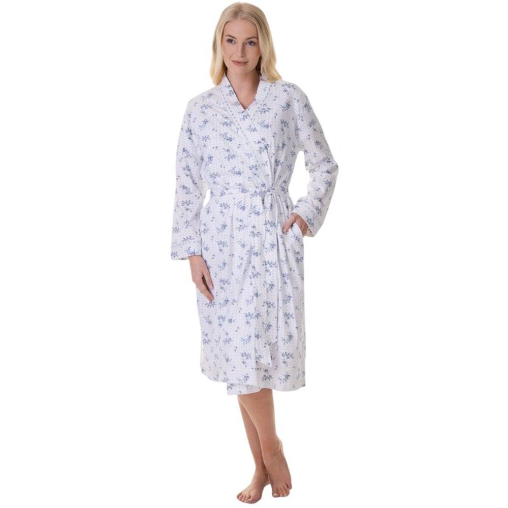Camille Womens/Ladies Floral Cotton Lightweight Wrap / Navy